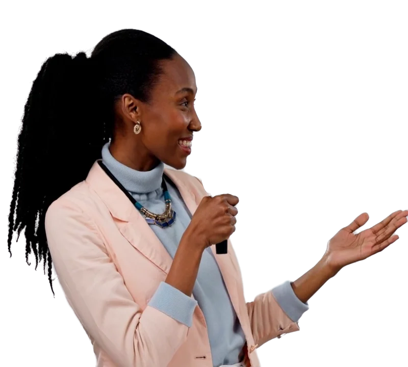 Maya Ellison speaking on stage