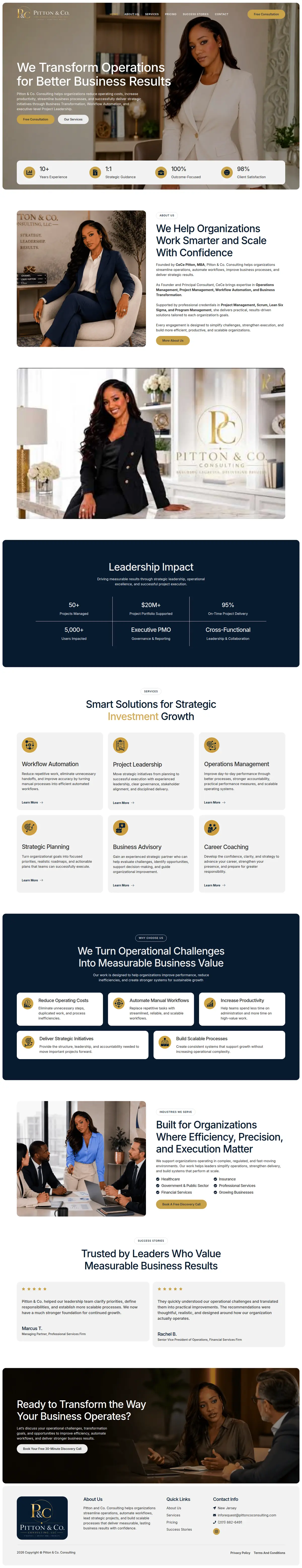 Desktop view of the full homepage