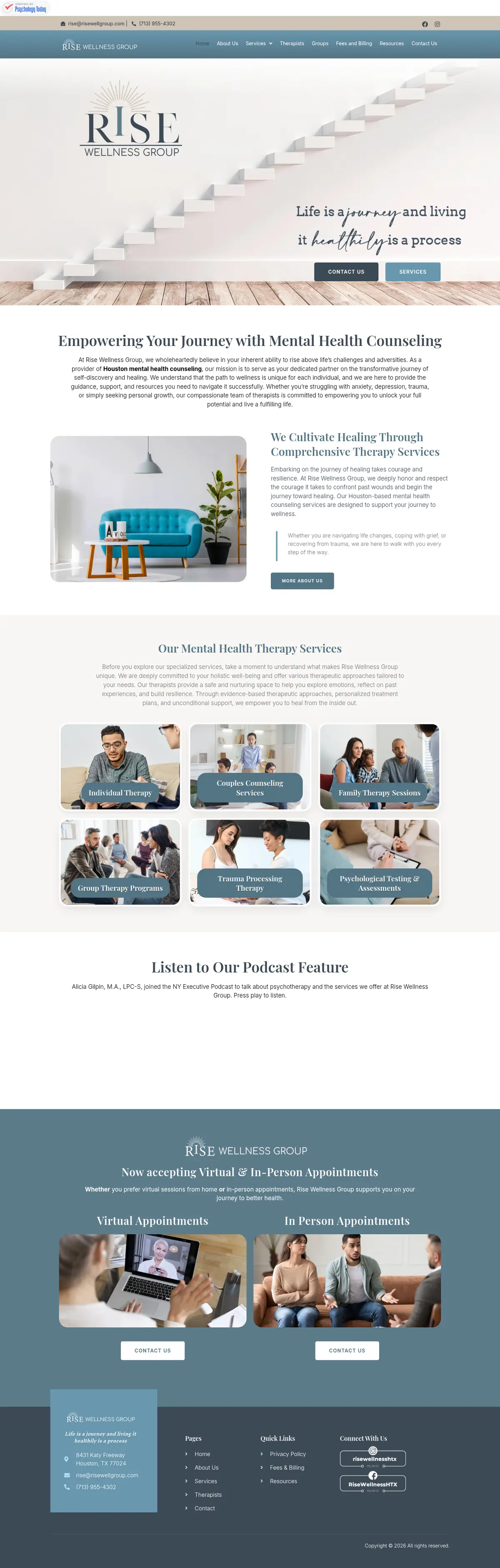 Desktop view of the full homepage